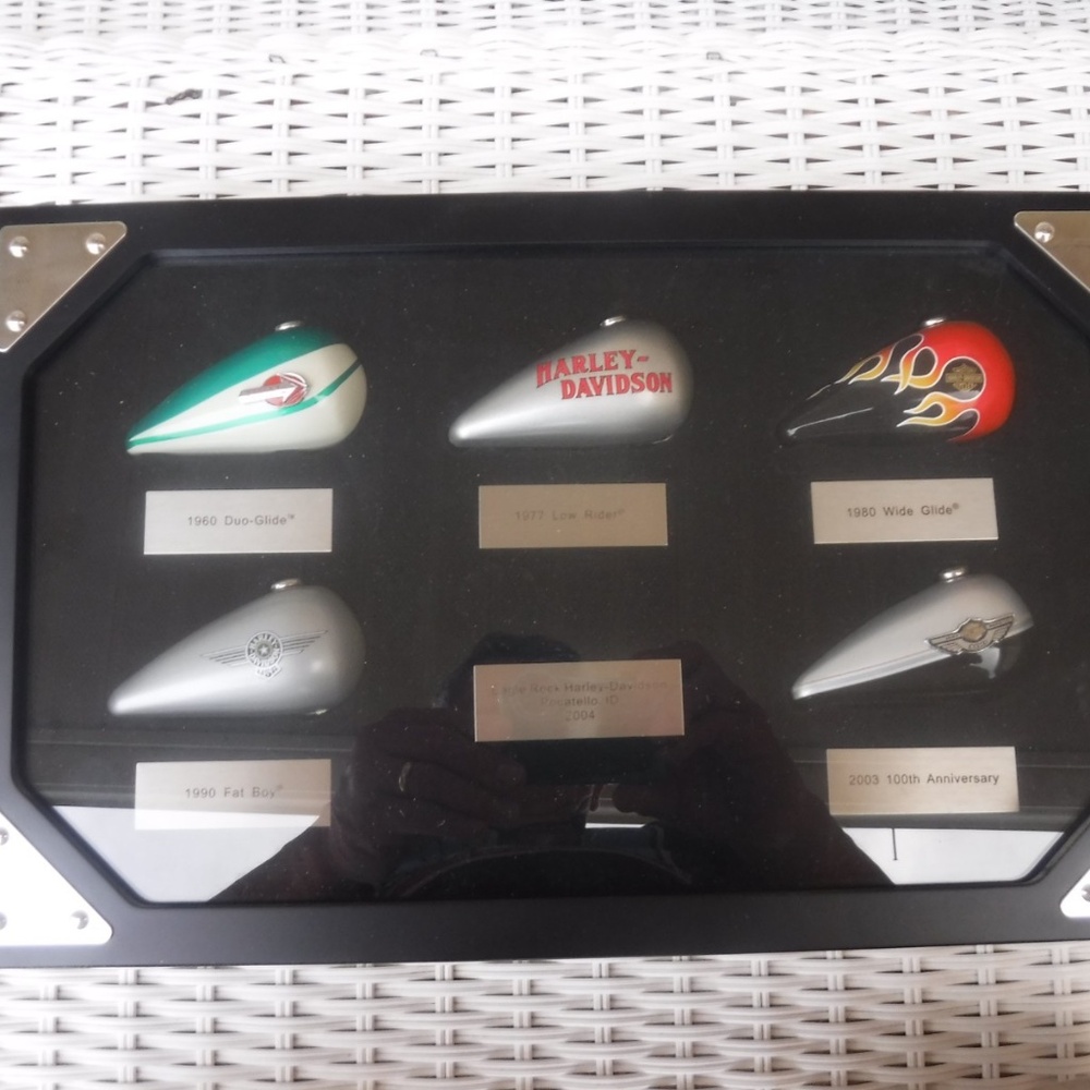 2004 Harley Davidson Mini Gas Tank Collection in Shadow Box